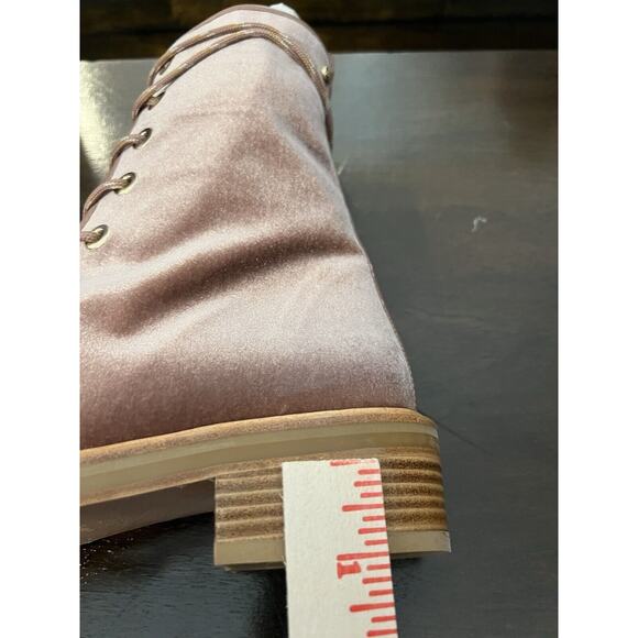 Stuart Weitzman Pink Velvet Combat ankle boots - Picture 9 of 10